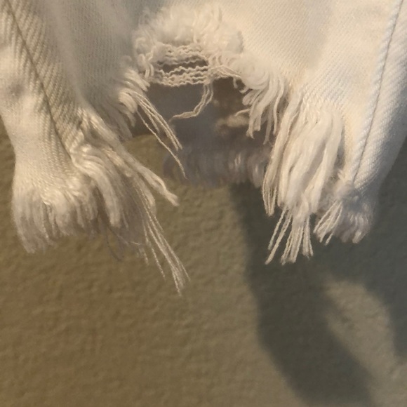 Just Black white destroyed raw hem jeans - Picture 4 of 5